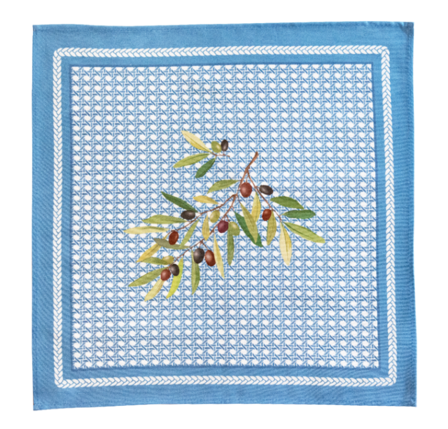 Provence print fabric tea towel (Nyons. azur blue)